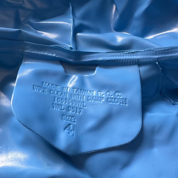 Vintage 1983 Cabbage Patch Kids Doll Pink And Blue Vinyl Raincoat Size 4 - Picture 12 of 13